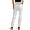 imageLee Womens Wrinkle Free Relaxed Fit Straight Leg PantBright White