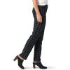 imageLee Womens Wrinkle Free Relaxed Fit Straight Leg PantUnionall BlackGray Houndstooth