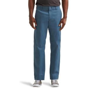 imageLee Mens Extreme Motion Flat Front Regular Straight PantVintage Blue
