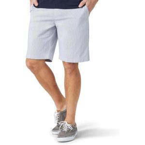 imageLee Mens Extreme Motion Flat Front ShortBlue Pinstripe