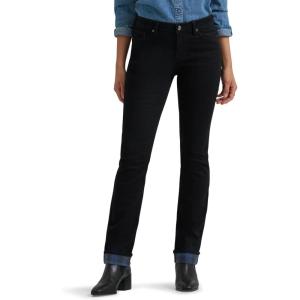 imageLee Womens Legendary Mid Rise Straight Leg JeanDark Wander  Plaid Fleece Lined