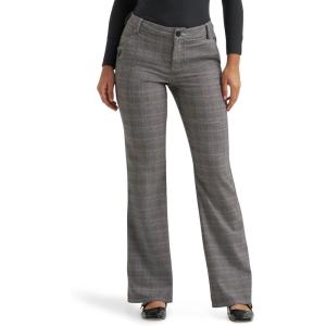imageLee Womens Wrinkle Free Mid Rise Bootcut PantBlackDrizzle Plaid