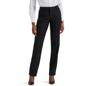 imageLee Womens Wrinkle Free Relaxed Fit Straight Leg PantBlack Pinstripe