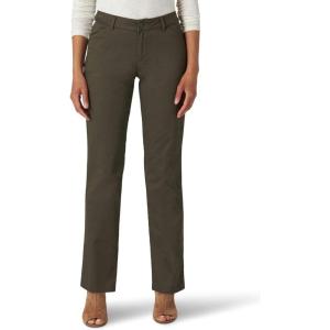 imageLee Womens Wrinkle Free Relaxed Fit Straight Leg PantFrontier Olive
