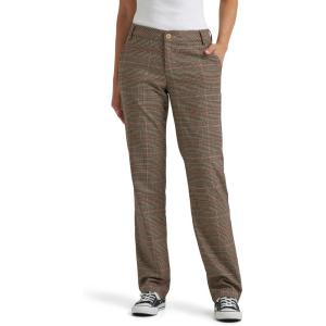 imageLee Womens Wrinkle Free Relaxed Fit Straight Leg PantStraw Plaid
