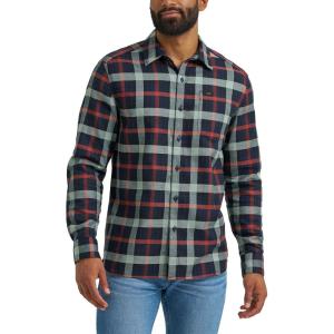 imageLee mens All Purpose Classic Fit Long Sleeve ShirtNavy Sage Plaid