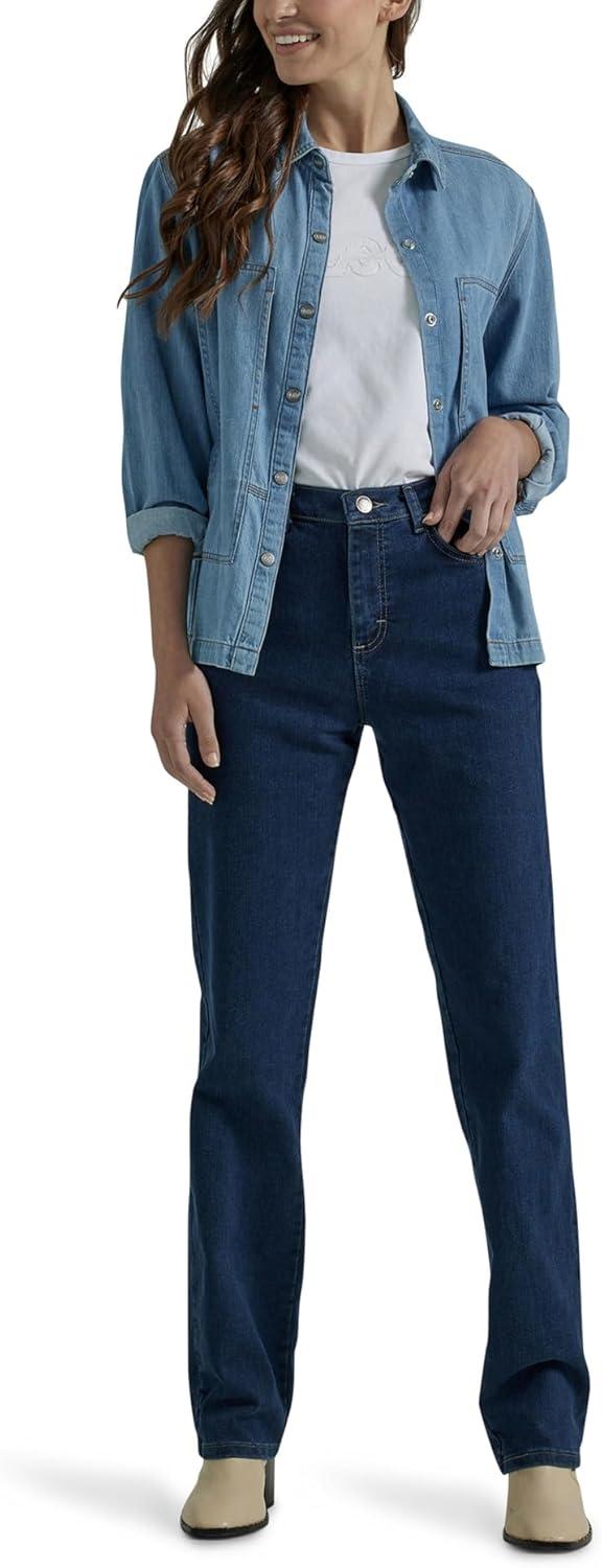 imageLEE Womens Relaxed Fit StraightLeg JeanPremium Dark