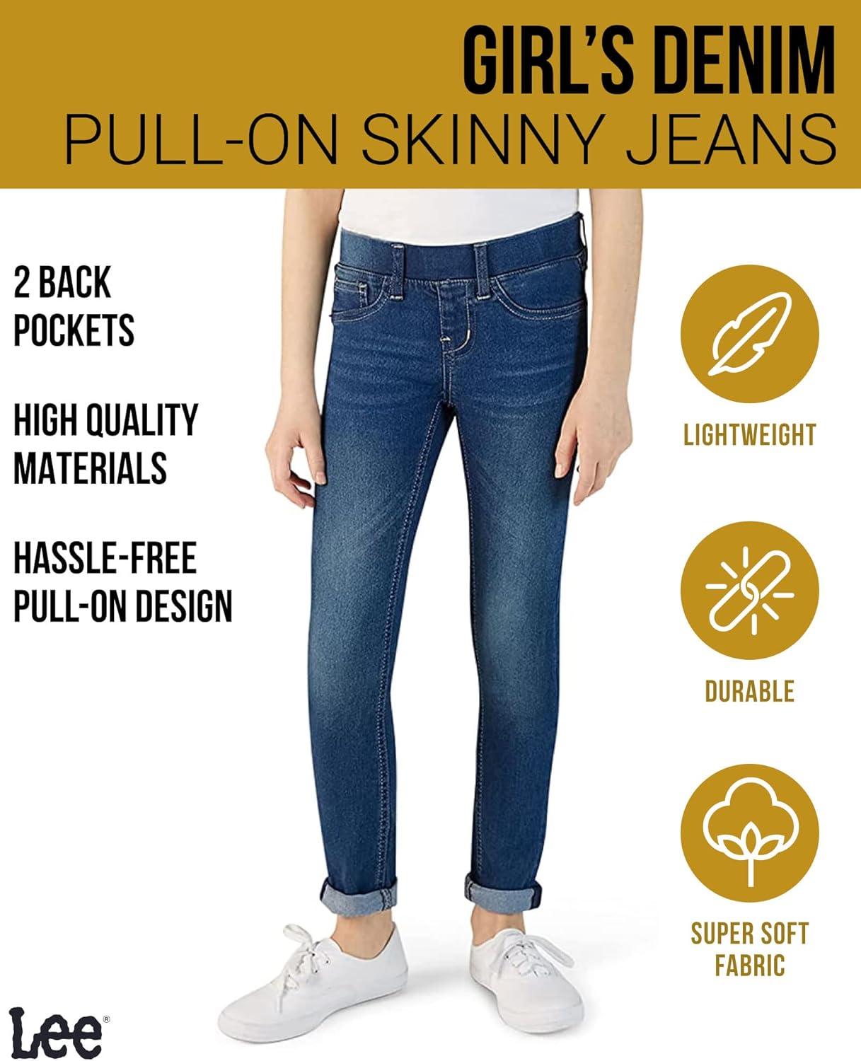 imageLee Girls Jeggings  Pull On Super Stretch Denim Skinny Jeans for Girls 46XMazarine