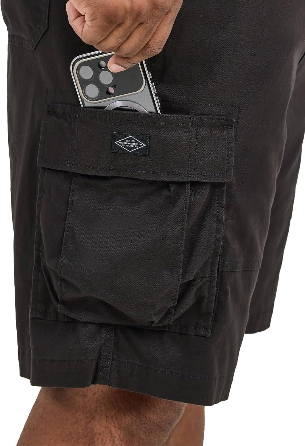 imageLee Mens Big ampamp Tall Extreme Motion Carolina Cargo ShortBlack