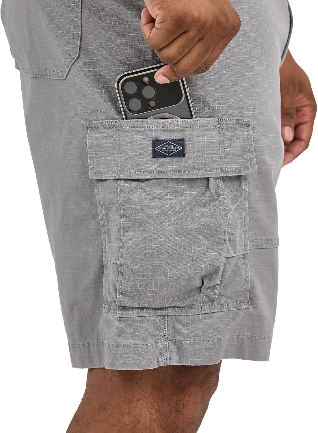 imageLee Mens Big ampamp Tall Extreme Motion Carolina Cargo ShortHd Lee Gray Ripstop