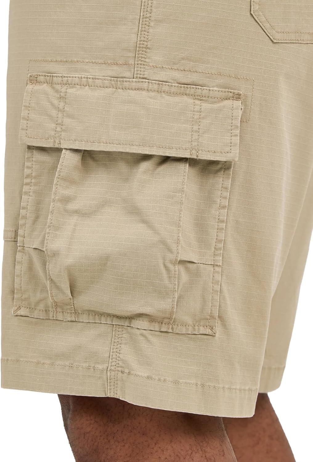 imageLee Mens Big ampamp Tall Extreme Motion Carolina Cargo ShortKansas City Khaki Ripstop