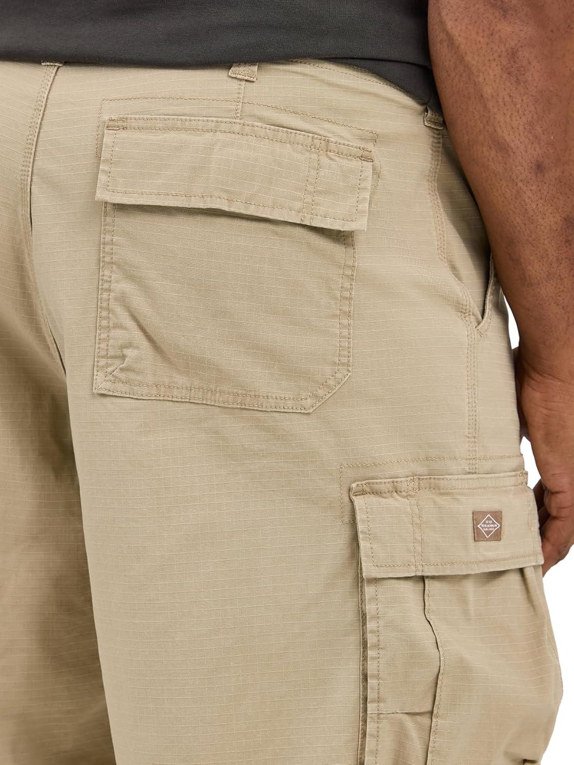imageLee Mens Big ampamp Tall Extreme Motion Carolina Cargo ShortKansas City Khaki Ripstop