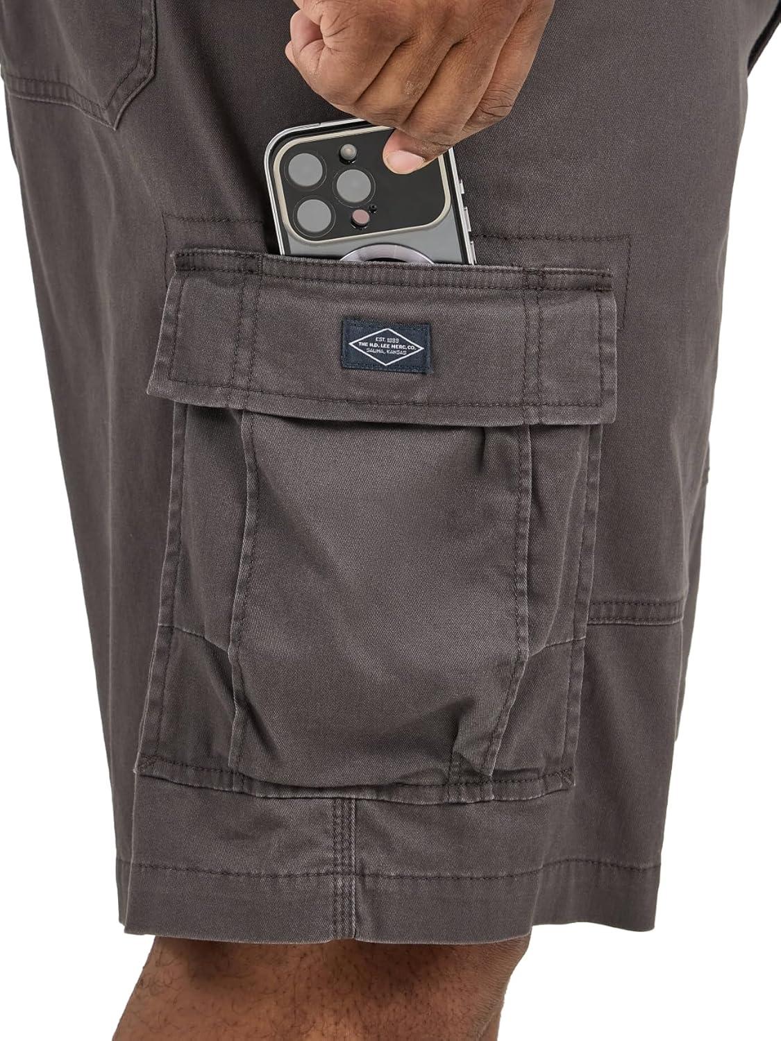 imageLee Mens Big ampamp Tall Extreme Motion Carolina Cargo ShortMortar Gray