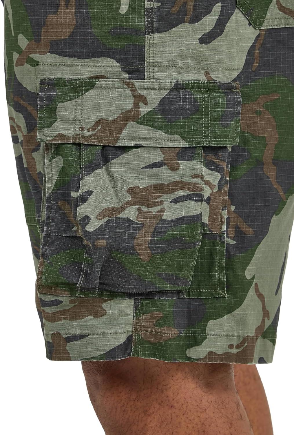 imageLee Mens Big ampamp Tall Extreme Motion Carolina Cargo ShortOlive Macon Camo Ripstop