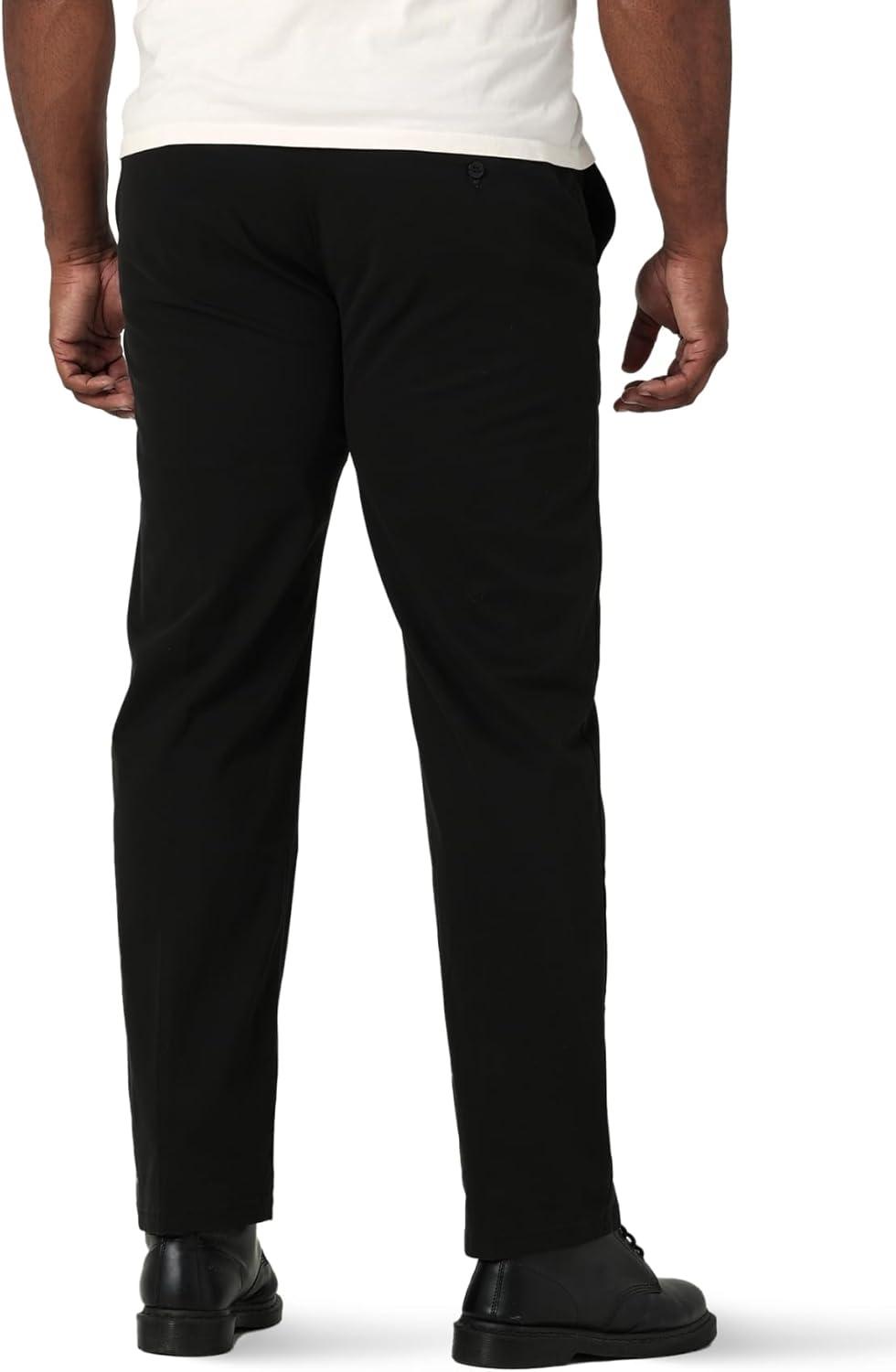 imageLee Mens Big ampamp Tall Extreme Motion Flat Front Regular Straight PantBlack