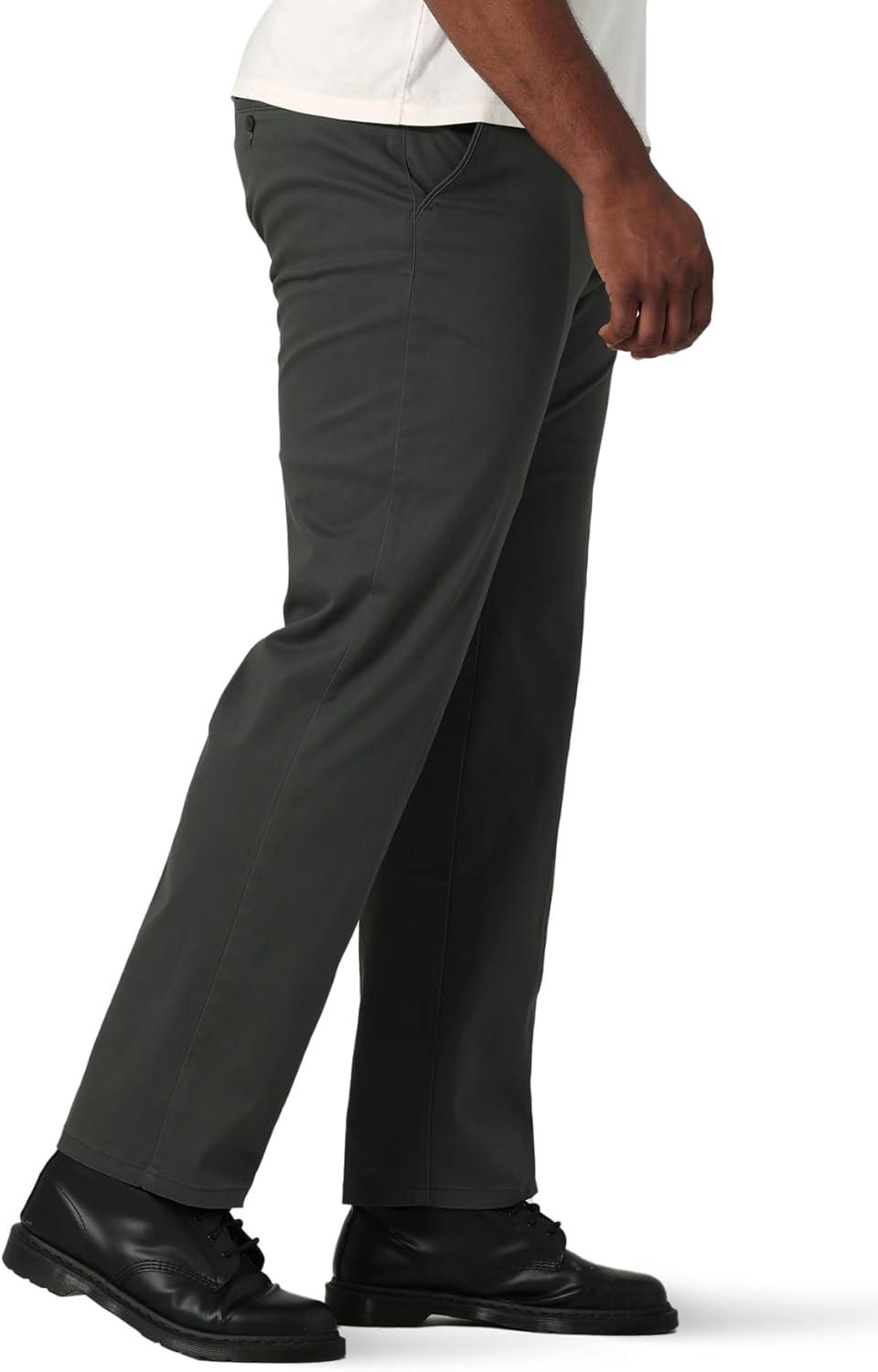 imageLee Mens Big ampamp Tall Extreme Motion Flat Front Regular Straight PantCharcoal