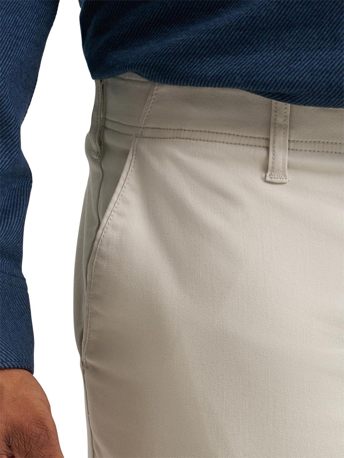 imageLee Mens Big ampamp Tall Extreme Motion Flat Front Regular Straight PantCity Beige