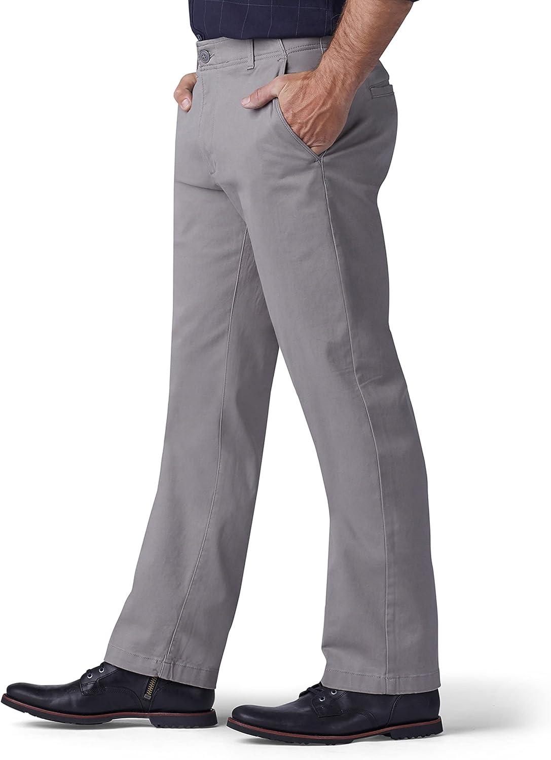 imageLee Mens Big ampamp Tall Extreme Motion Flat Front Regular Straight PantIron