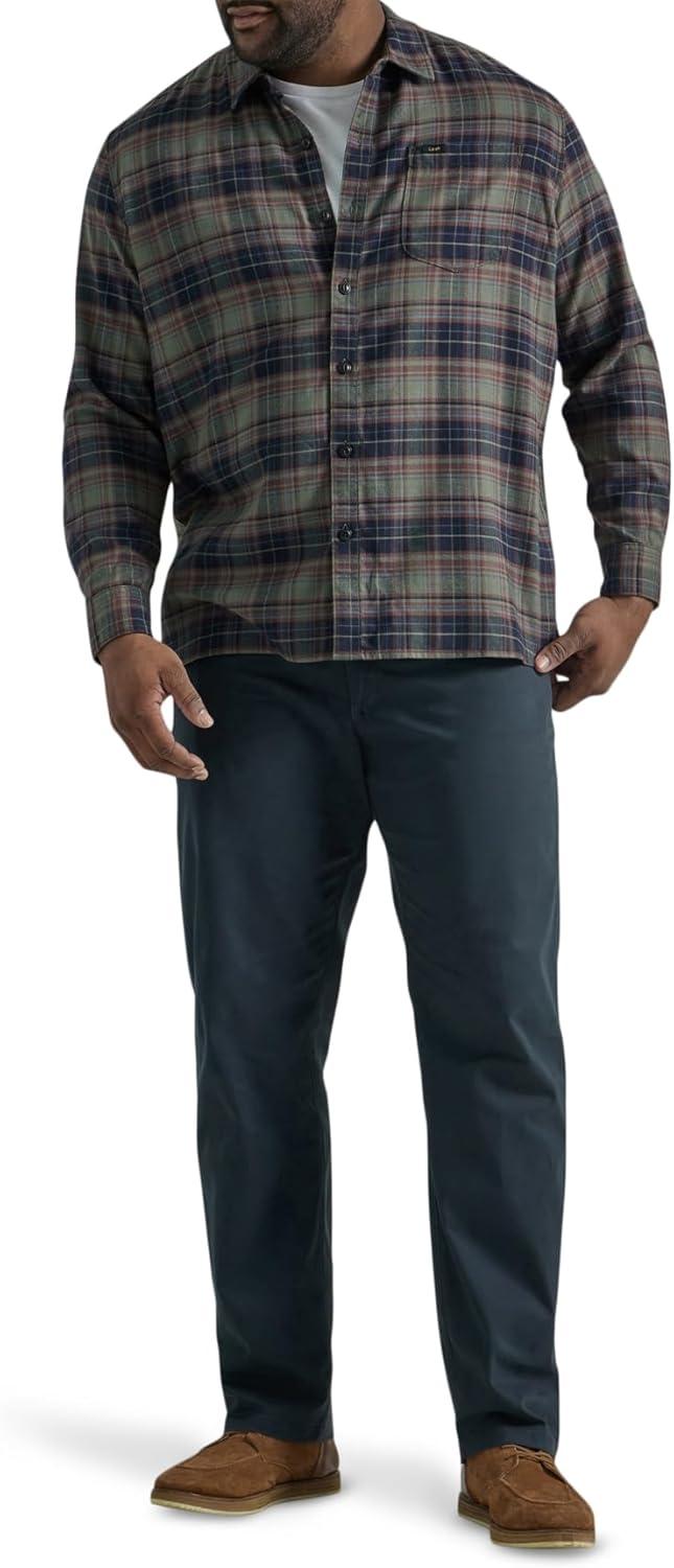imageLee Mens Big ampamp Tall Extreme Motion Flat Front Regular Straight PantNavy