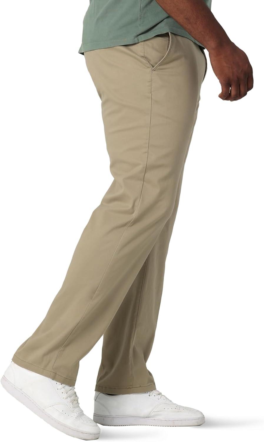 imageLee Mens Big ampamp Tall Extreme Motion Flat Front Regular Straight PantOriginal Khaki