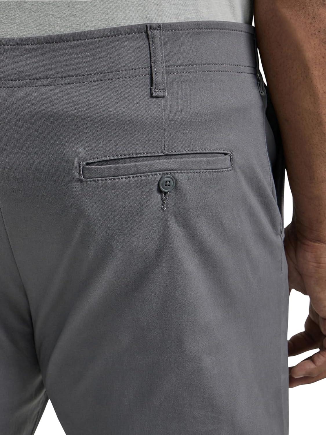 imageLee Mens Big ampamp Tall Extreme Motion Flat Front Regular Straight PantPainter Gray