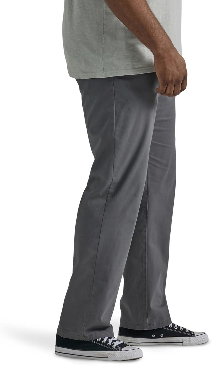 imageLee Mens Big ampamp Tall Extreme Motion Flat Front Regular Straight PantPainter Gray