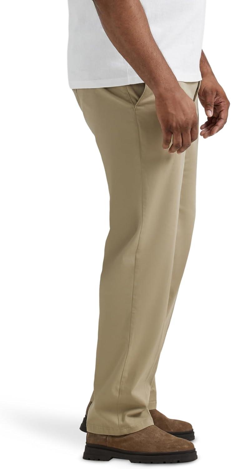 imageLee Mens Big ampamp Tall Extreme Motion Flat Front Regular Straight PantPebble