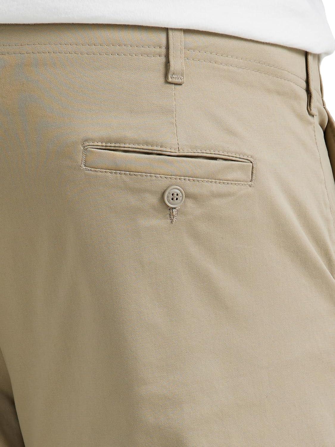 imageLee Mens Big ampamp Tall Extreme Motion Flat Front Regular Straight PantPebble