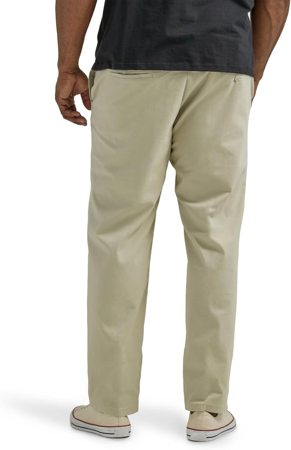 imageLee Mens Big ampamp Tall Extreme Motion Flat Front Regular Straight PantStone