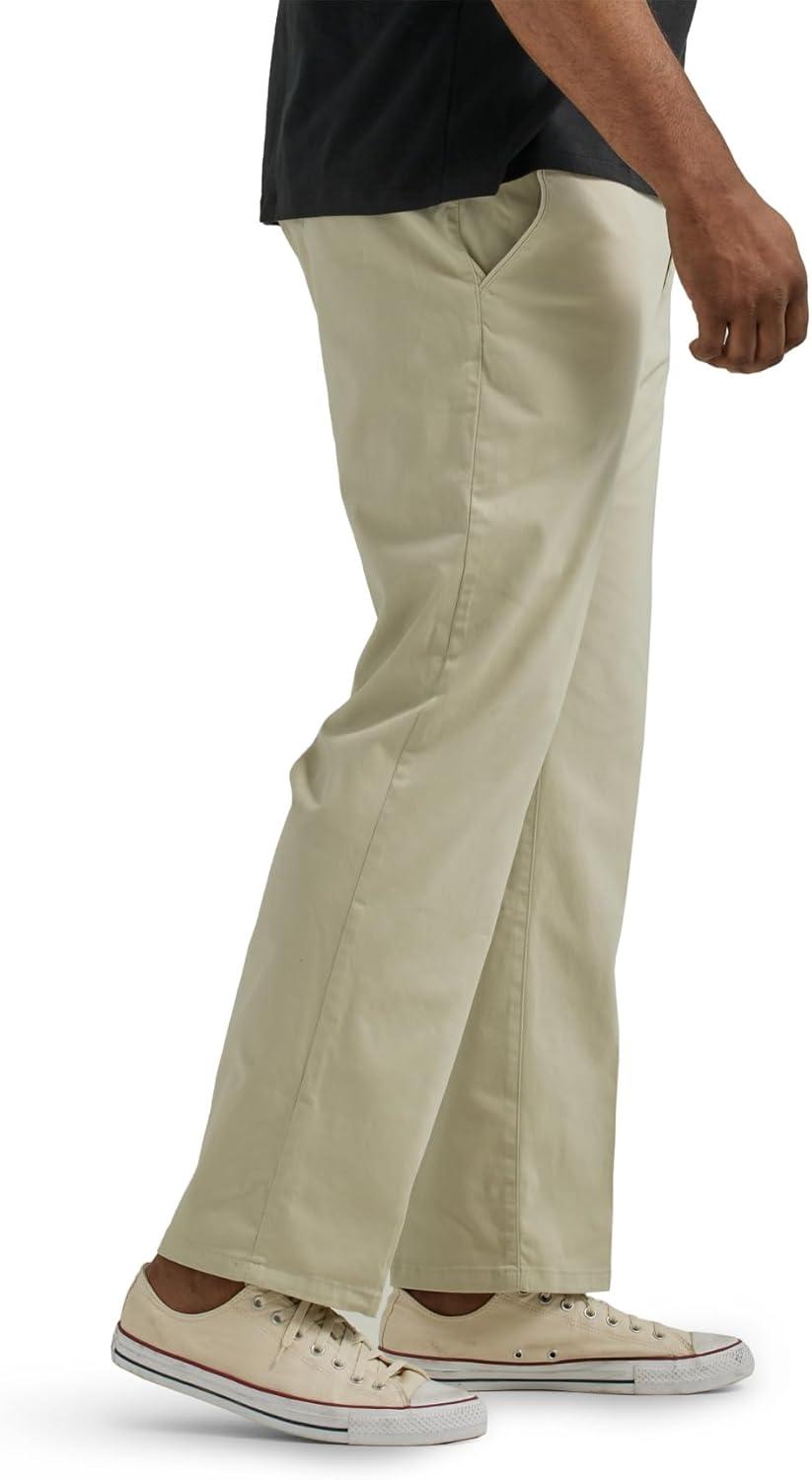 imageLee Mens Big ampamp Tall Extreme Motion Flat Front Regular Straight PantStone