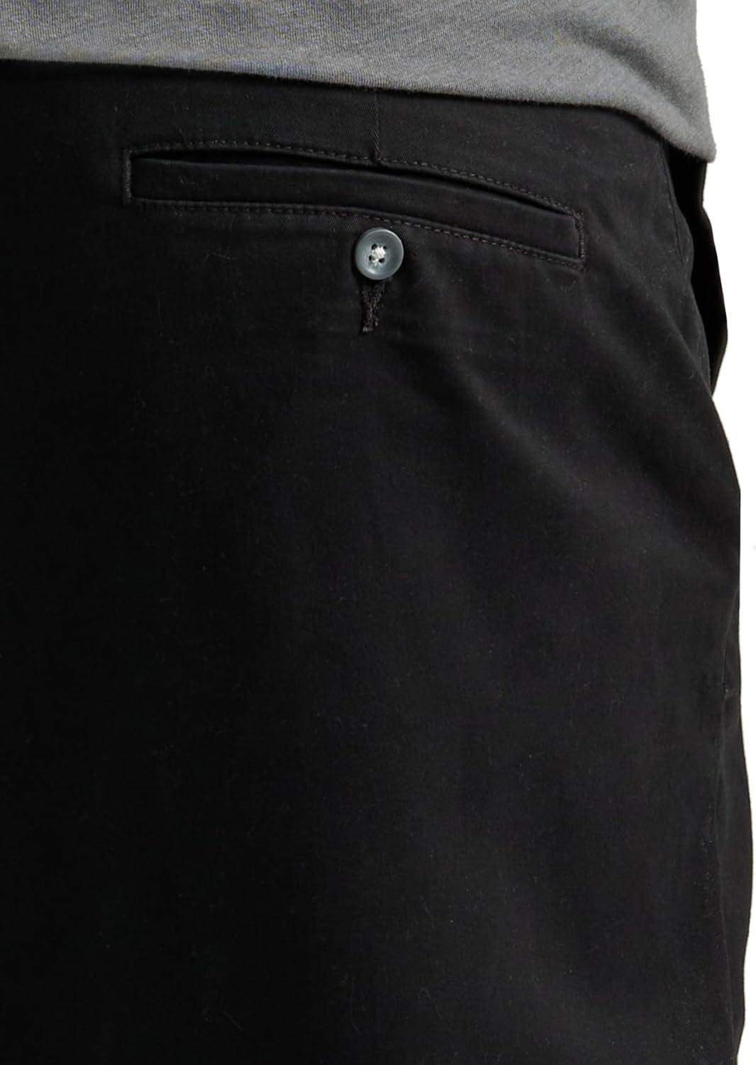 imageLee Mens Big ampamp Tall Extreme Motion Flat Front Relaxed Taper PantBlack