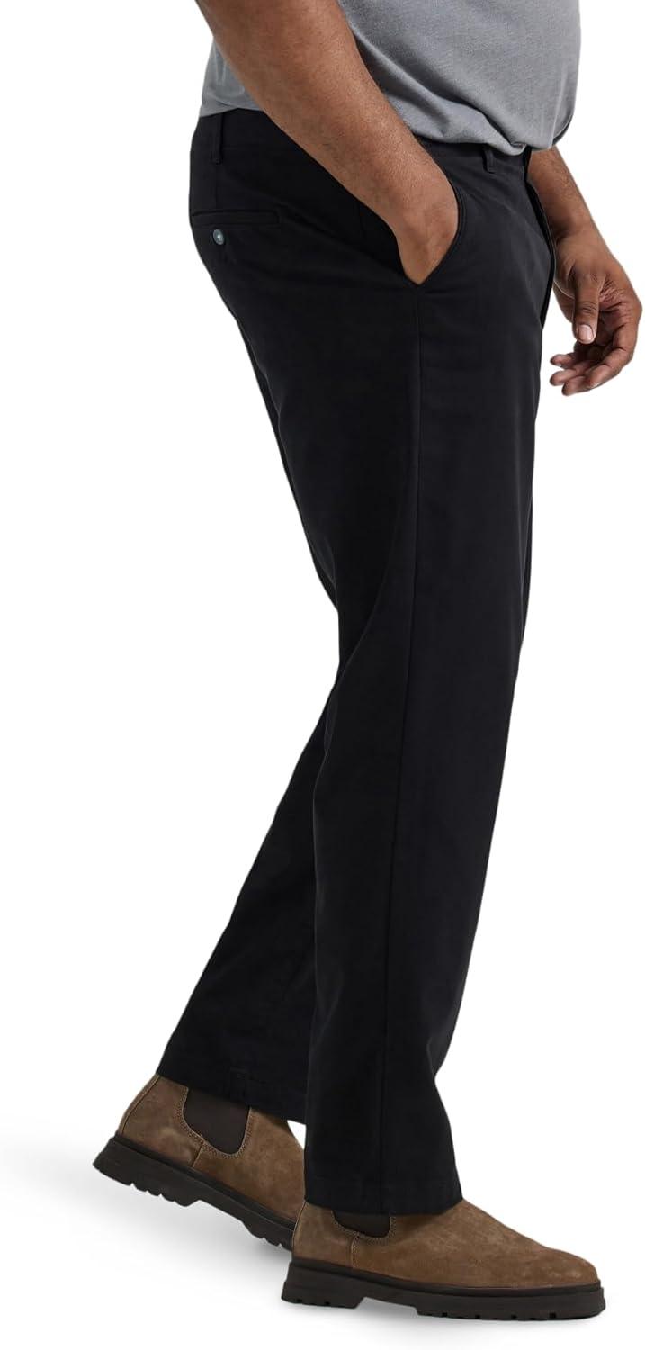 imageLee Mens Big ampamp Tall Extreme Motion Flat Front Relaxed Taper PantBlack