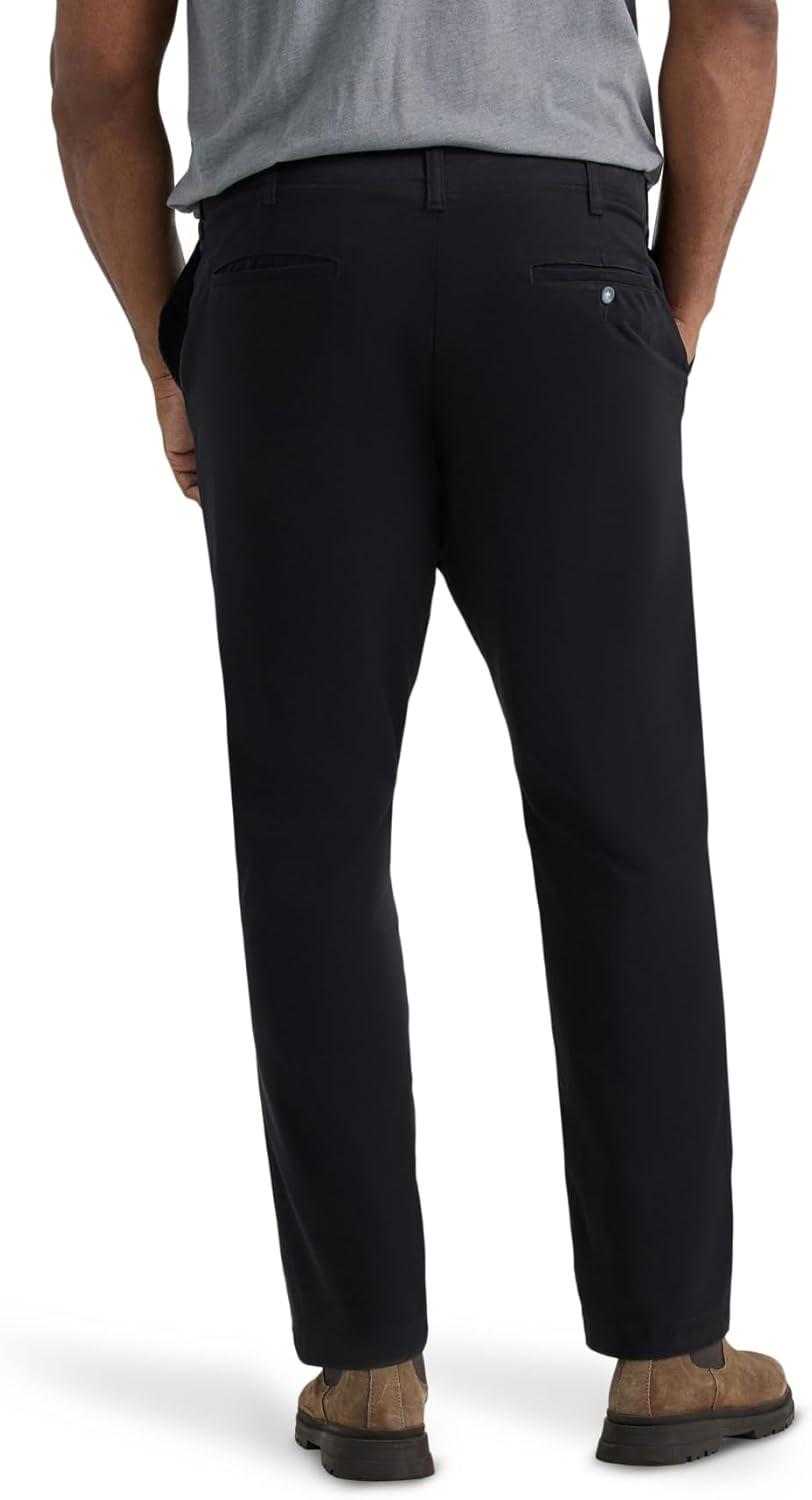 imageLee Mens Big ampamp Tall Extreme Motion Flat Front Relaxed Taper PantBlack