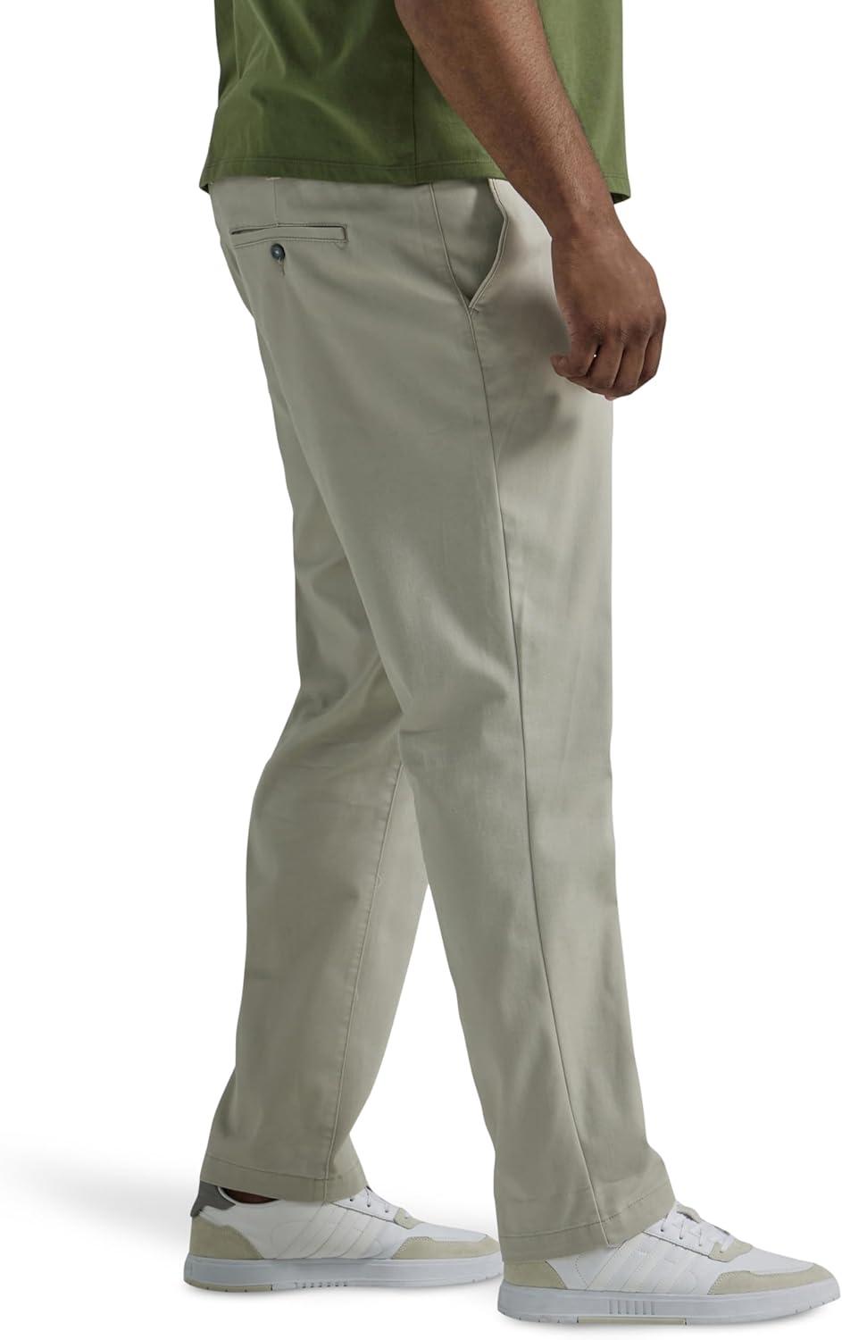 imageLee Mens Big ampamp Tall Extreme Motion Flat Front Relaxed Taper PantDove