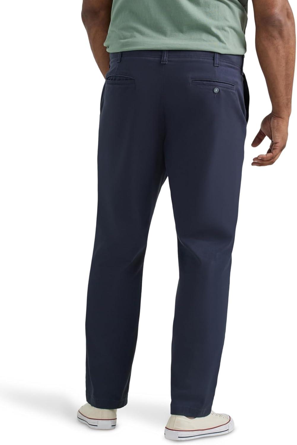 imageLee Mens Big ampamp Tall Extreme Motion Flat Front Relaxed Taper PantNavy