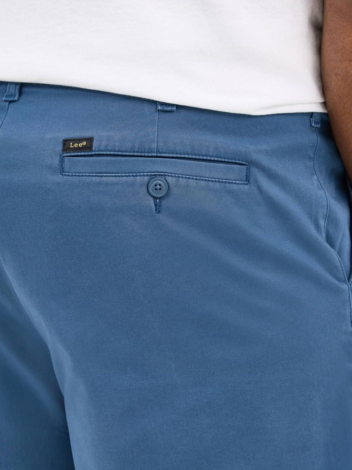 imageLee Mens Big ampamp Tall Extreme Motion Flat Front ShortOrion Blue