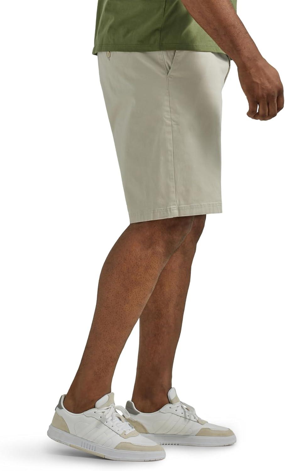 imageLee Mens Big ampamp Tall Extreme Motion Flat Front ShortStone