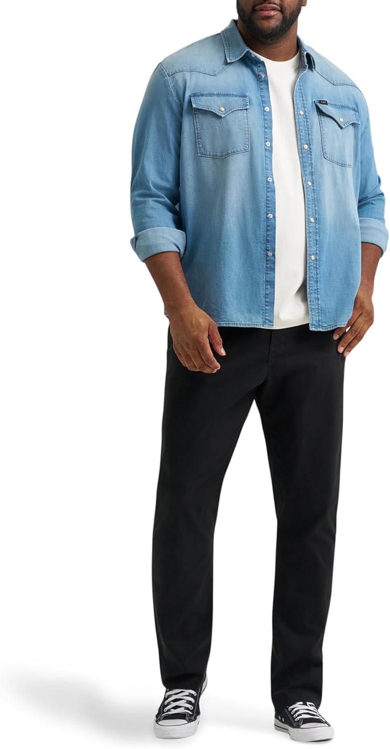 imageLee Mens Big ampamp Tall Extreme Motion Straight Taper JeanBlack