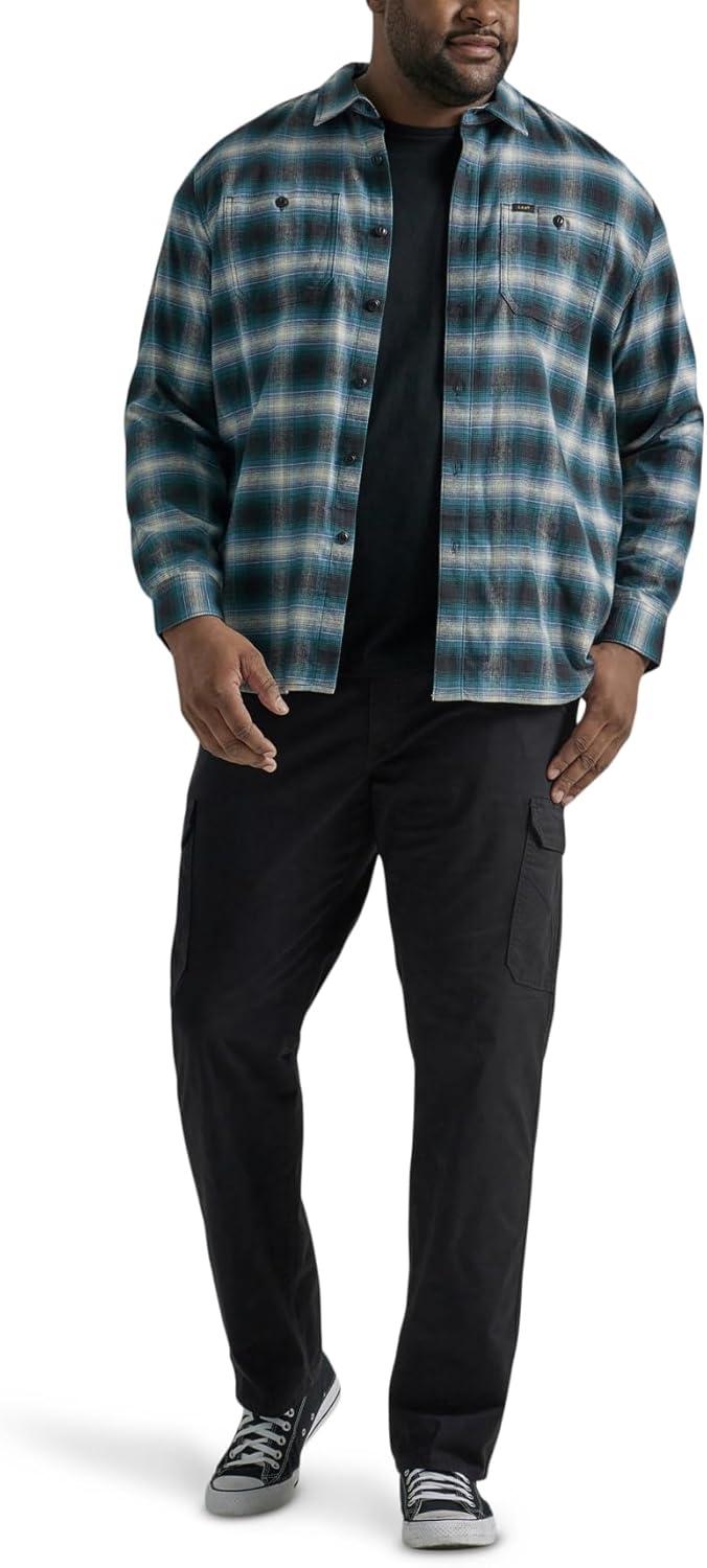 imageLee Mens Big ampamp Tall Extreme Motion Twill Cargo PantBlack