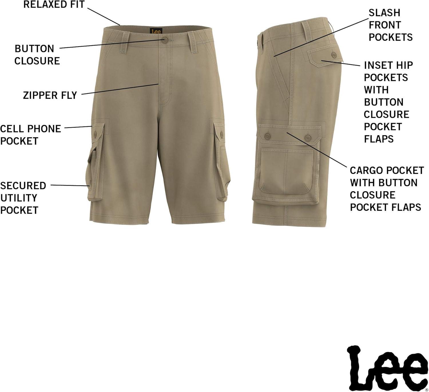 imageLee Mens Big and Tall New Belted Wyoming Cargo ShortCadet Light Gray