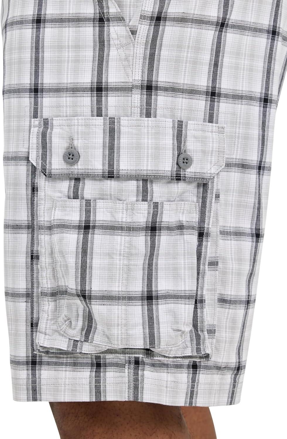 imageLee Mens Big and Tall New Belted Wyoming Cargo ShortGray Plaid