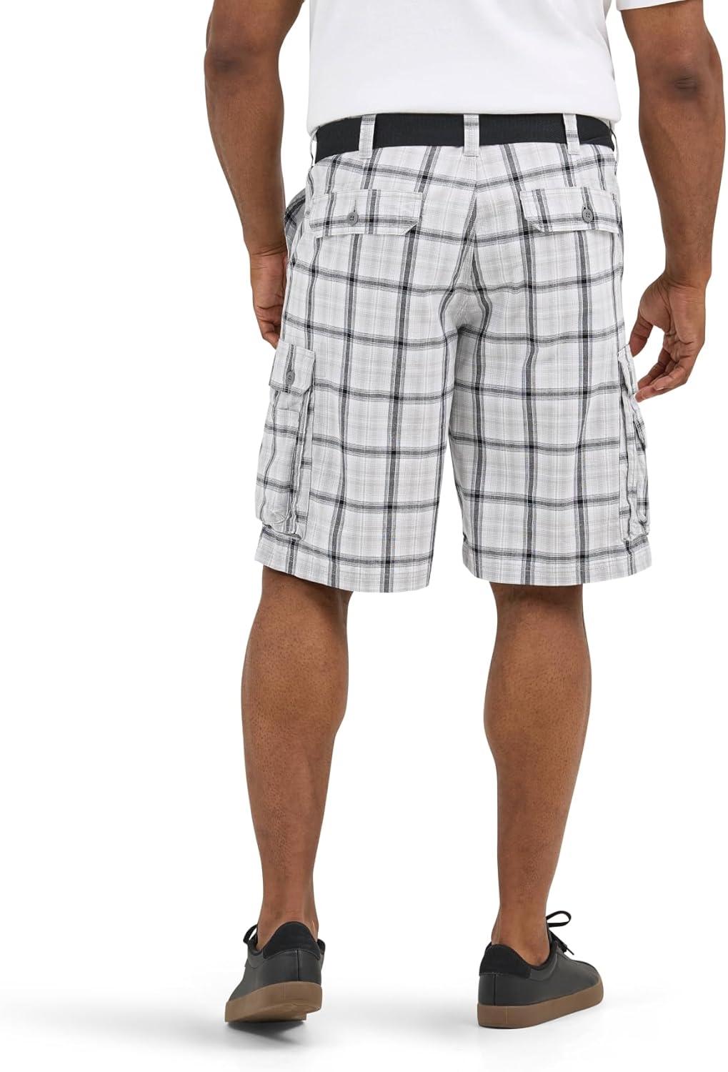 imageLee Mens Big and Tall New Belted Wyoming Cargo ShortGray Plaid