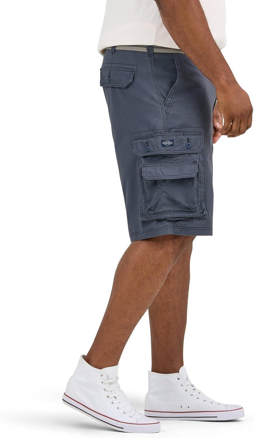 imageLee Mens Big and Tall New Belted Wyoming Cargo ShortSporting Blue