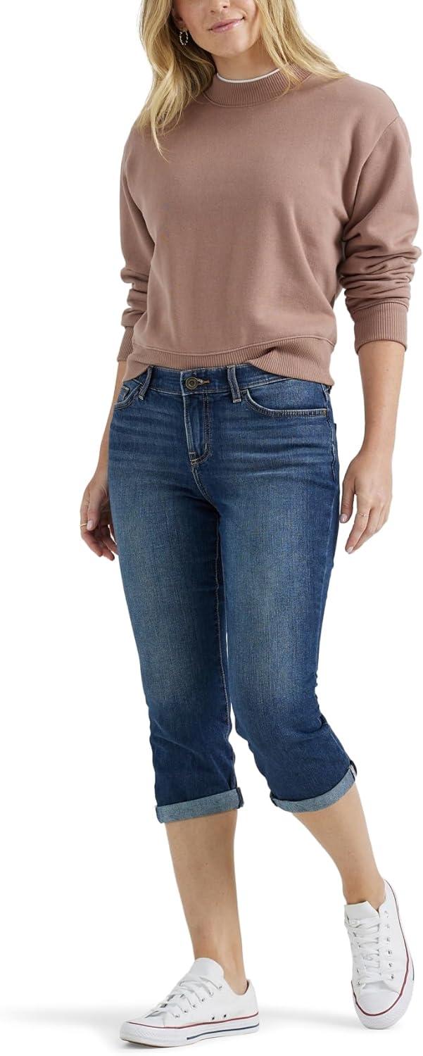 imageLee Womens Flex Motion Regular Fit 5 Pocket Capri JeanJeansBewitched