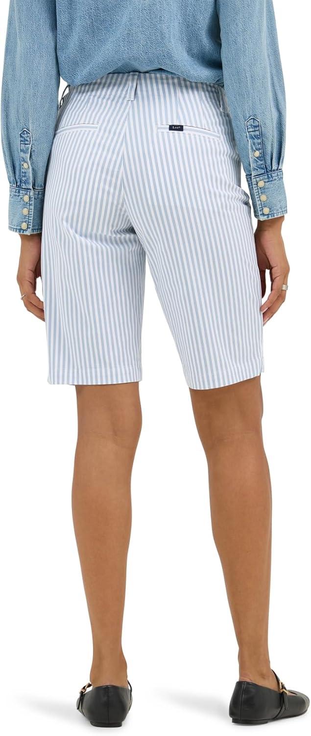imageLee Womens Legendary 9quot Chino Bermuda ShortShy Blue Stripe