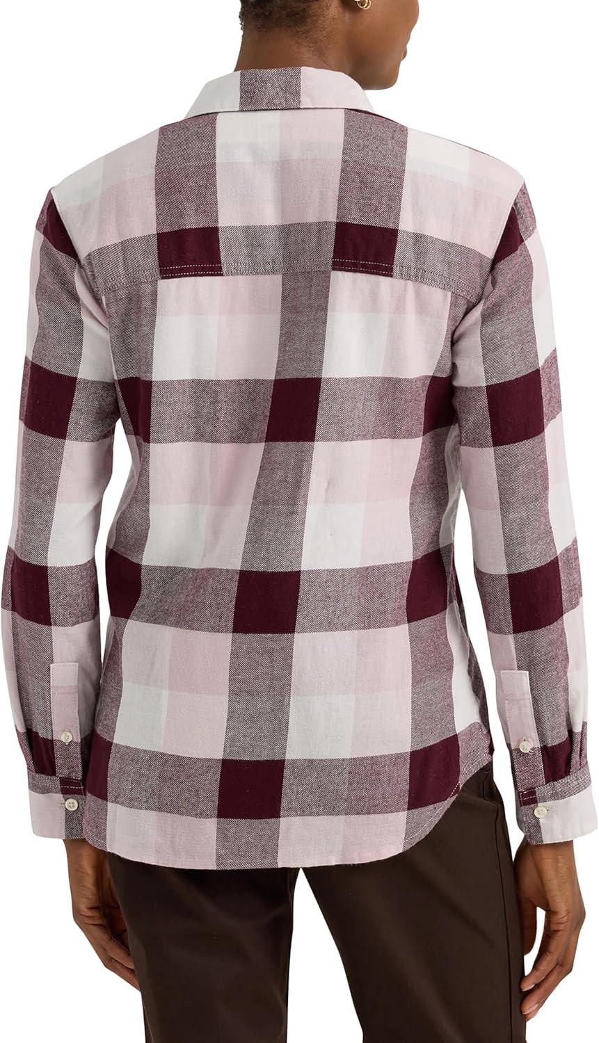 imageLee Womens Legendary Long Sleeve All Purpose Button Down ShirtVelvet Beet Check