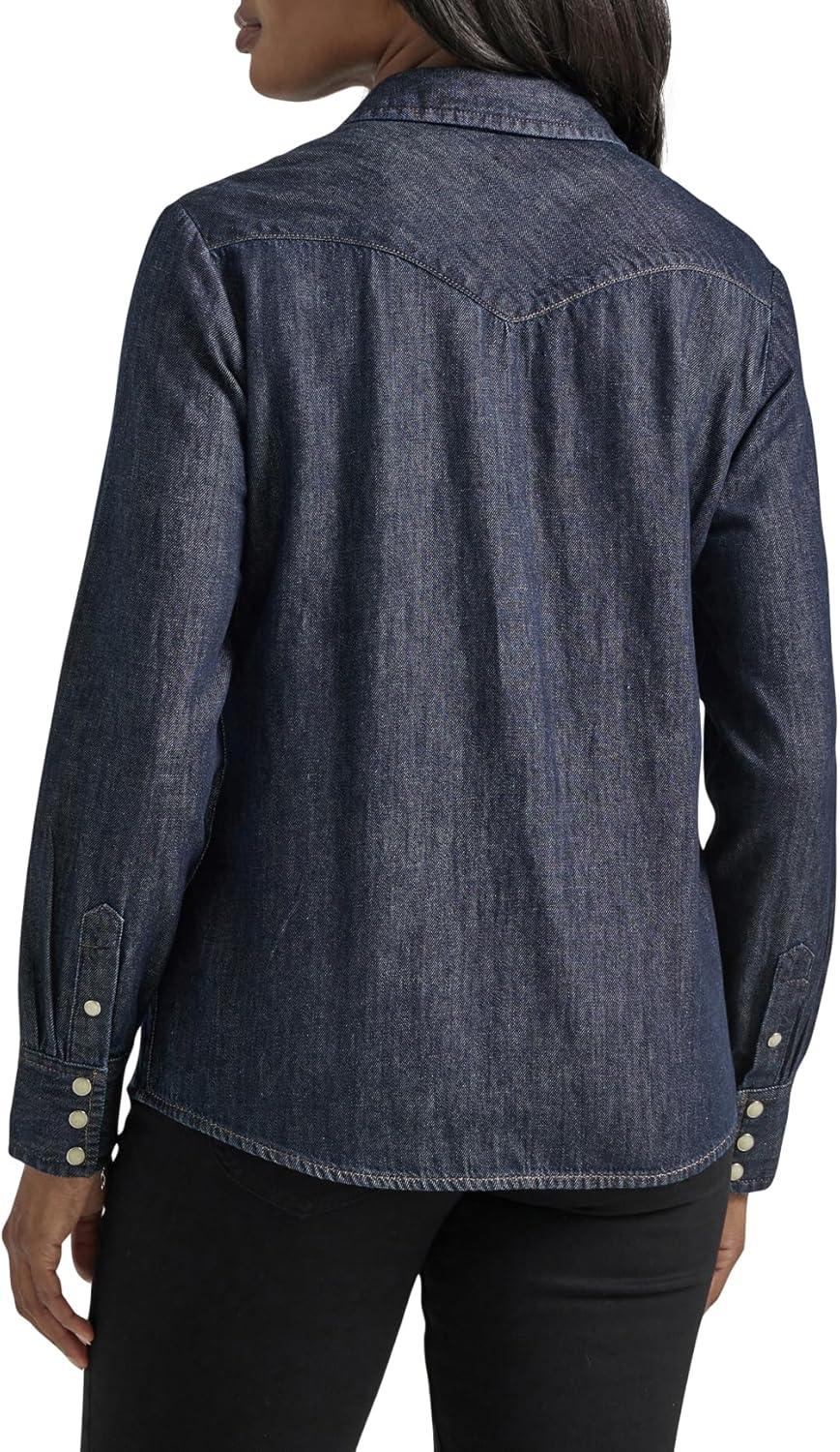 imageLee Womens Legendary Slim Fit Western Snap ShirtObsidian Night  Dark Blue