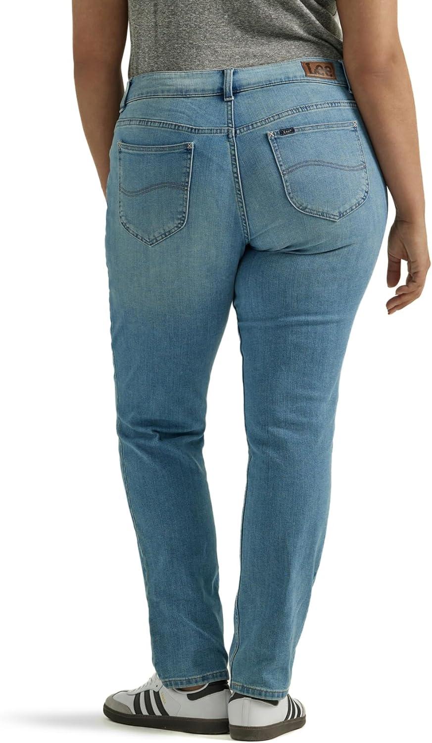 imageLee Womens Petite Legendary Mid Rise Straight Leg JeanAnchor