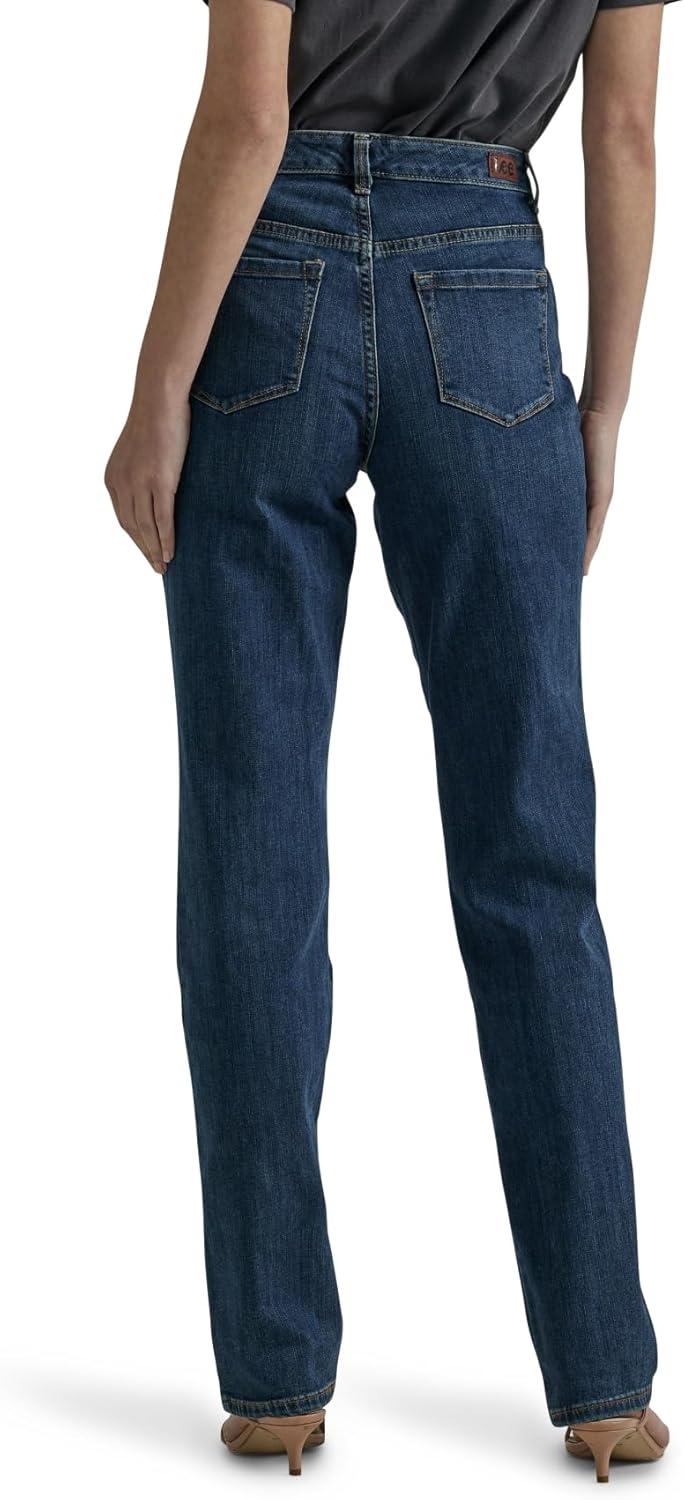 imageLee Womens Petite Legendary Mid Rise Straight Leg JeanEllis Blue
