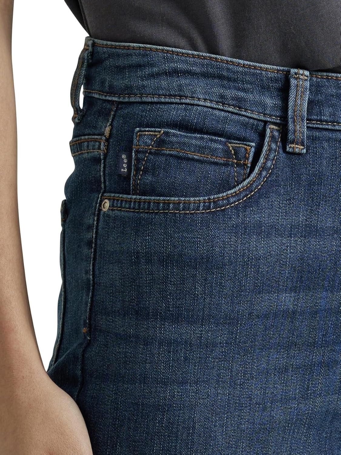 imageLee Womens Petite Legendary Mid Rise Straight Leg JeanEllis Blue